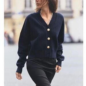 NWT Zara Navy Cardigan Size S